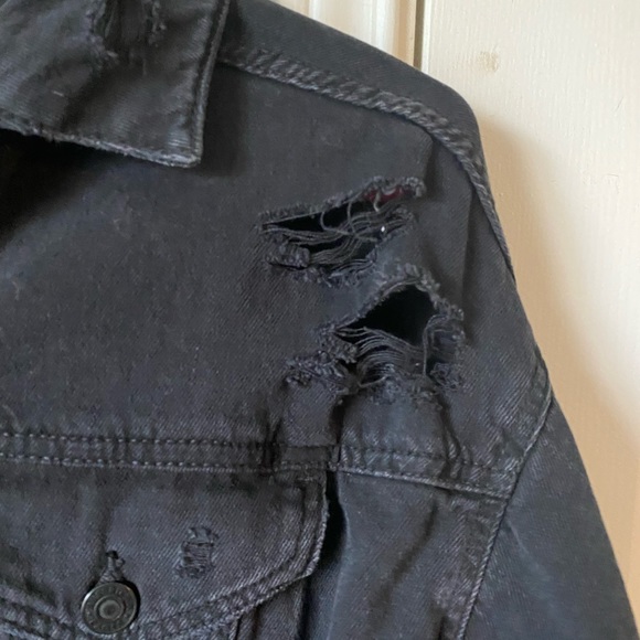 Black Ripped Jean Jacket - Picture 2 of 3